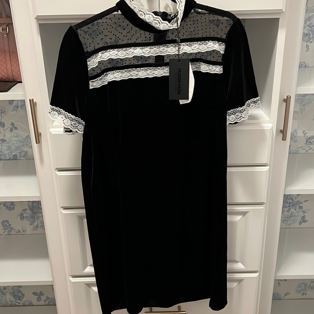 Shirt black dress velvet